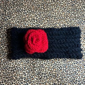 Handmade crochet ear warmer headband with scarf